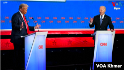 Presiden AS Joe Biden tampil mengecewakan dalam debat perdana Pilpres AS 2024 melawan mantan Presiden Donald Trump (27/6). 