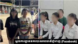 រូបផ្គុំនេះបង្ហាញ​សិស្សនៅខេត្តព្រះសីហនុ​និង​សិស្ស​នៅ​រាជធានី​ភ្នំពេញ ដែល​ត្រូវបាន​សមត្ថកិច្ច​ធ្វើ​អន្តរាគមន៍​ពាក់ព័ន្ធ​នឹង​ករណី​ឈ្លោះ​ប្រកែក​និង​វាយ​ប្រតប់​គ្នា​ដែលត្រូវបាន​ផ្សាយ​តាម​បណ្តាញ​សង្គម។ (Facebook/ស្នងការដ្ឋាននគរបាលរាជធានីភ្នំពេញ) 
