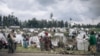 Dans un camp de déplacés remplis de personnes fuyant l'avancée des rebelles du M23, au nord de Goma, le 2 novembre 2022.