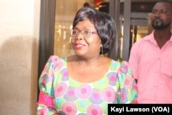 La coordinatrice de la coalition Brigite Adjamagbo Johnson, à Lomé, au Togo, le 15 février 2018.
