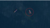 11일 북한 초도 남쪽 약 1.5km 해상에 길이가 각각 50m와 90m로 추정되는 선박 2척(원 안)이 접선하는 듯한 장면이 포착됐다. 자료=Planet Labs