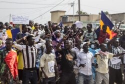 Des manifestants à, N'Djamena, le 11 septembre 2021, contre la junte qui dirige le Tchad depuis la mort d'Idriss Deby Itno