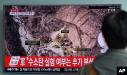 FILE - In this Sept. 9, 2016 file photo, a man watches a TV news program reporting North Korea's nuclear test at Seoul Railway Station in Seoul, South Korea. North Korea has conducted five nuclear tests at its Punggye-ri site, the first in 2006.