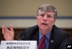 FILE - Undersecretary of State for Management Patrick Kennedy testifies on Capitol Hill in Washington, Sept. 8, 2016.