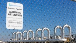 FILE - In this Nov. 3, 2015, photo, the Keystone Steele City pumping station, into which the planned Keystone XL pipeline is to connect, is seen in Steele City, Nebraska.