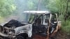 Véhicule incendié dans la province de Cabo Delgado, au Mozambique. (Photo: VOA)