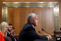 Deputy Secretary of State-designate John Sullivan testifies on Capitol Hill in Washington, May 9, 2017, at his confirmation hearing before the Senate Foreign Relations Committee.