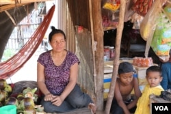 Neth Samun, 56, who runs a small grocery store in Chantrey commune, says she is afraid to talk about politics anymore. “Before, we talked about garment factories, garment workers’ pay, and our nation’s issues, but now we don’t dare to talk,” said Samun. Feb. 14, 2018 (Sun Narin/VOA Khmer)