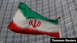 오스트리아 빈 소재 국제원자력기구(IAEA) 본부 앞에 게양된 이란 국기.