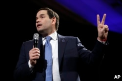 Republican presidential candidate Sen. Marco Rubio, R-Fla, speaks at a rally in Reno, Nevada, Feb. 22, 2016.