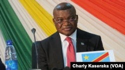 Kalev Mutond, à la tête de l'ANR (agence nationale de renseignement) pour la RDC en réunion à Goma, en RDC, le 25 janvier 2917. (VOA/Charly Kaseraka)