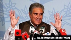 Menlu Pakistan Shah Mahmood Qureshi di Islamabad, 24 Agustus 2018.