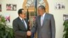 Rais wa Kenya Uhuru Kenyatta (Kulia) na mwenzake wa Ethiopia Mohamed Abdullahi Farmajo.