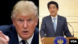 Presiden terpilih Amerika Serikat, Donald Trump (kiri) akan bertemu dengan Perdana Menteri Jepang Shinzo Abe (kanan) hari ini, Kamis, 17 November 2016 (Foto: dok).