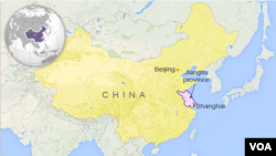 A map of Jiangsu province, China, where the city of Suzhou is located. Suzhou's intermediate court announced John Shing-Wan Leung’s sentence in a brief statement on its social media site