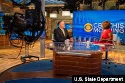 Mike Pompeo u studiji televzije CBS News