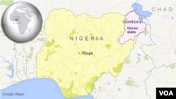 Map of Nigeria showing the location of Gomboru