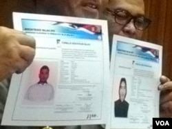 Sketsa tiga dimensi wajah pelaku penyiraman air keras terhadap penyidik senior Komisi Pemberantasan Korupsi (KPK) Novel Baswedan, Jumat 24 November 2017. (Foto:VOA/Andylala)
