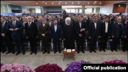 Həsən Ruhani və Şahin Mustafayev Qəzvin-Rəşt dəmir yolunun açılışında içtirak edir-06.03.2019
