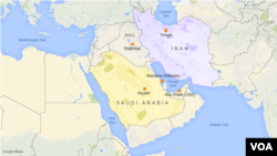 Peta Iran dan Arab Saudi