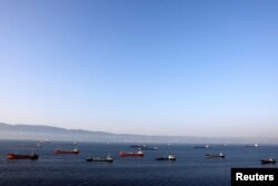 FILE - Oil tankers wait to dock at Tupras refinery near the northwestern Turkish city of Izmit, June 28, 2017. Turkey has been a major buyer of Iranian oil.