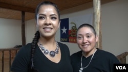 Desaree Reyes and her wife, Marcella. (G. Flakus/VOA)