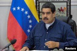Venezuela's President Nicolas Maduro speaks during a Council of Ministers meeting at Miraflores Palace in Caracas, Venezuela, May 16, 2017.