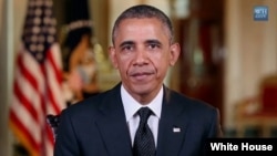 Presiden Obama menyampaikan pidato mingguan dari Gedung Putih (Foto: dok).