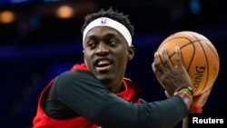 Pascal Siakam lors d'un match entre les Toronto Raptors et Philadelphia, USA, le 8 décembre 2019.