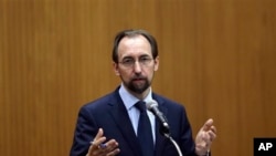 FILE - U.N. High Commissioner for Human Rights Zeid Ra’ad Al Hussein.