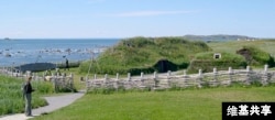 A reconstruction of the Viking settlement in Newfoundland.