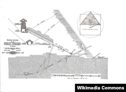 FILE - A map of the interior of the Great Pyramid of Giza from 1909. Advanced mapping techniques have discovered previously uknown "voids" in the structure.