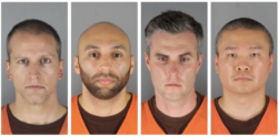 The police officers charged in connection with the in-custody death of George Floyd. (From left) Derek Chauvin, J Alexander Kueng, Thomas Lane and Tou Thao.