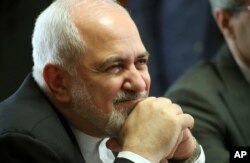 Iranian foreign minister Mohammad Javad Zarif attends a meeting on forming a constitutional committee in Syria at the European headquarters of the United Nations in Geneva, Switzerland, Dec. 18, 2018.