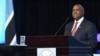  Le président du Botswana, Mokgweetsi Masisi, lors de sa prestation de serment à Gaborone, le 1er novembre 2019.