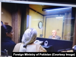 Convicted Indian spy Kulbhushan Jadhav met his wife and mother in Islamabad, Pakistan, Dec. 25, 2017. (Courtesy Foreign Ministry of Pakistan)
