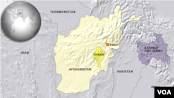 Peta provinsi Ghazni di Afghanistan.