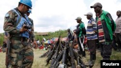 Des Casques bleus à Kateku, à l'est de la RDC, le 30 mai 2014.