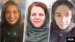 از راست به چپ، ملیکا هاشمی، سعیده شفیعی و مهرنوش زارعی
