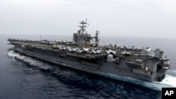 Kapal induk AS USS Harry S. Truman sedang beroperasi di Laut Tengah (foto: dok).