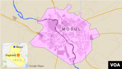 Peta wilayah Mosul (Foto: dok).