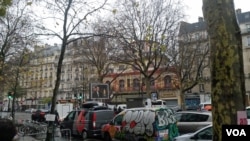 The Bataclan theater seen across the street Boulevard Voltaire in Paris, Dec. 8, 2015. (Photo taken by L. Bryant)