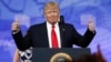 President Donald Trump gives thumbs up as he arrives to speak at the Conservative Political Action Conference, Feb. 24, 2017, in National Harbor, Maryland.