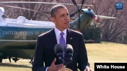 President Barack Obama makes a statement on Ukraine at the White House, March 20, 2014.