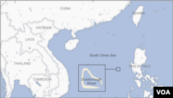 Scarborough Shoal is in the South China Sea.