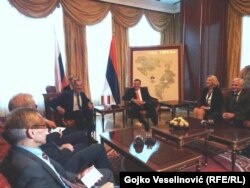 Ruski ministar vanjskih poslova Sergej Lavrov susreo se sa predjednikom Republike Srpske Miloradom Dodikom i premijerkom Republike Srspke Željkom Cvijanović, Banja Luka, 21. septembar 2018.