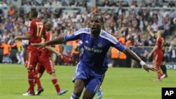 Bintang Chelsea, Didier Drogba menjadi pahlawan bagi klubnya pada pertandingan final melawan Bayern Munich. Drogba setelah mencetak gol balasan Chelsea melalui sundulan kepala di babak kedua (19/5)