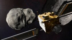 An illustration of the DART spacecraft