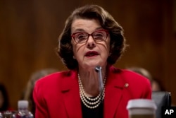 The Senate Judiciary Committee's ranking member Sen. Dianne Feinstein, speaks on Capitol Hill in Washington, Jan. 31, 2017.