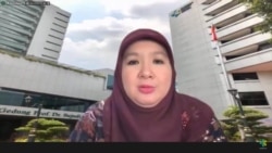 Jubir Vaksinasi COVID-19 Kemenkes Siti Nadia Tarmidzi dalam telekonferensi pers di Jakarta, Jumat (10/9) memastikan varian Mu belum terdeteksi di Indonesia. (VOA)